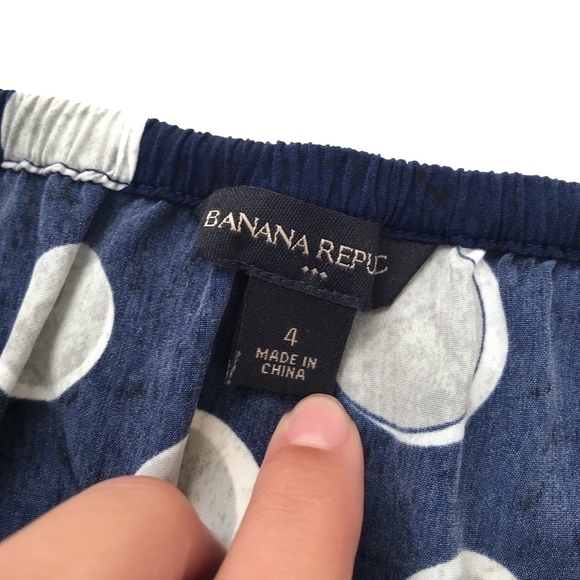 Banana Republic Strapless Blue Polka Dot Dress - Picture 5 of 5